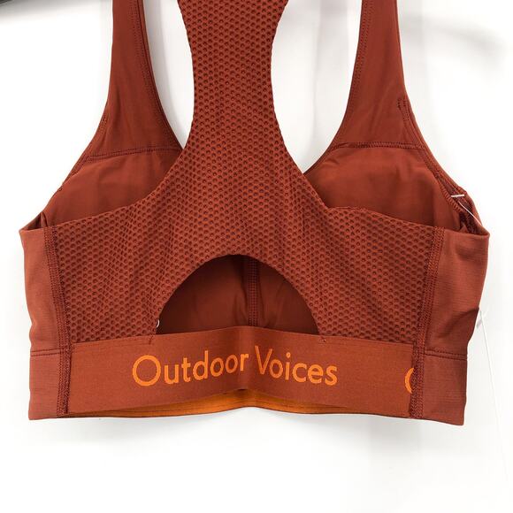 OUTDOOR VOICES Women's Doing Things Bra XXS Saddle Brown Red Racerback NWT - Picture 6 of 9